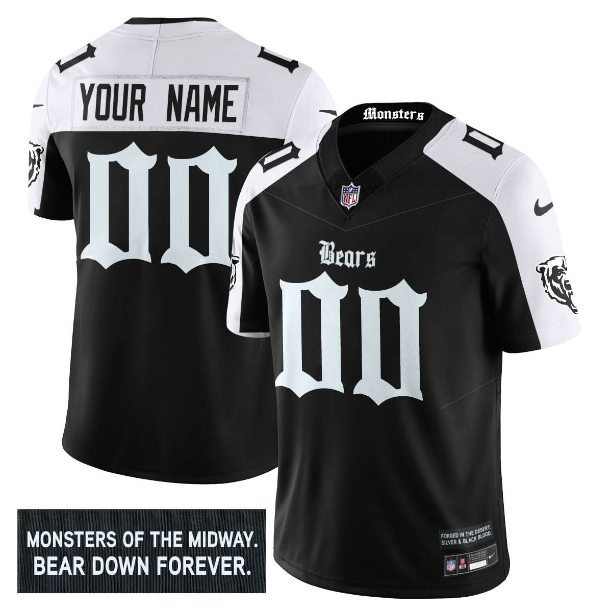 Men's Chicago Bears 'Gothic Monsters Edition' Vapor Limited Jersey - All Stitched