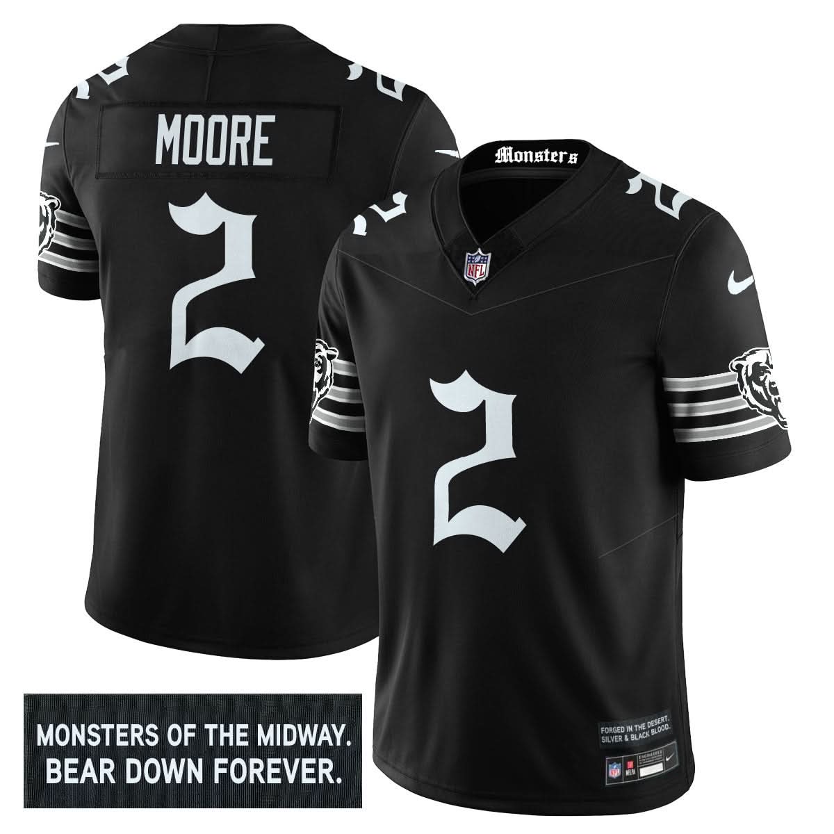 Men's Chicago Bears 'Gothic Monsters Edition' Vapor Limited Jersey - All Stitched