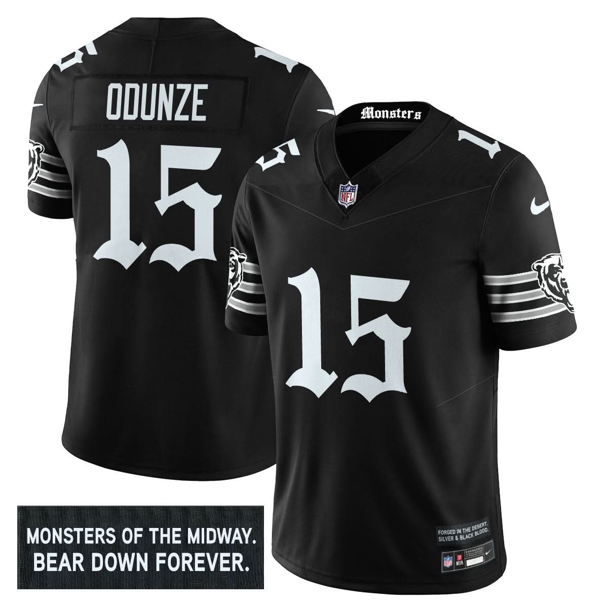 Men's Chicago Bears 'Gothic Monsters Edition' Vapor Limited Jersey - All Stitched