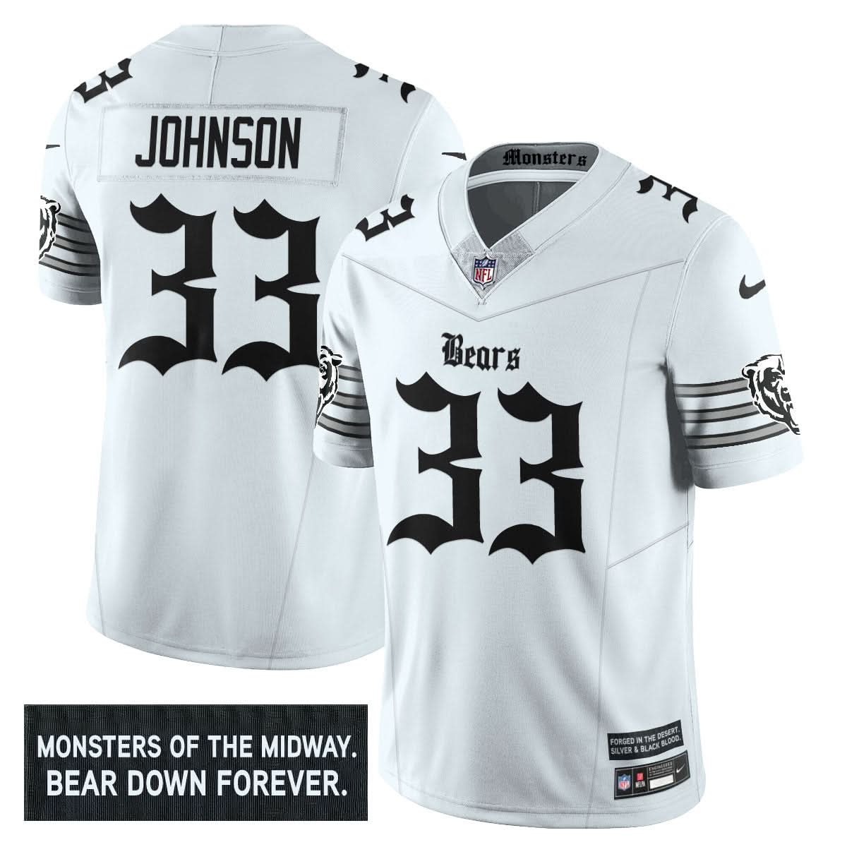 Men's Chicago Bears 'Gothic Monsters Edition' Vapor Limited Jersey - All Stitched