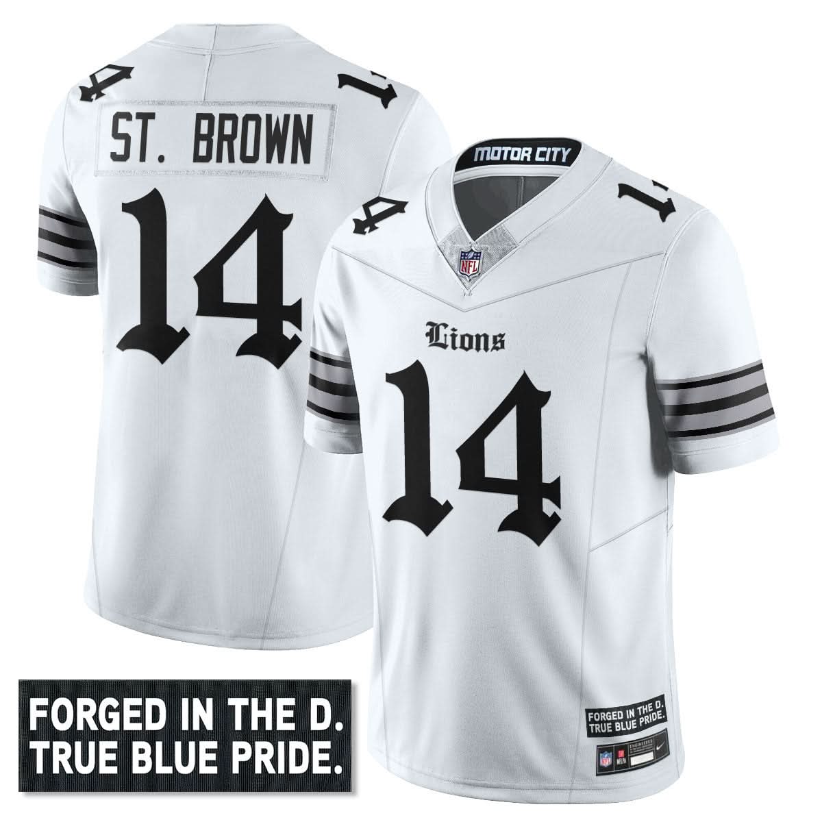 Men's Detroit Lions 'Gothic Motor City Edition' Vapor Limited Jersey - All Stitched