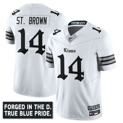 Men's Detroit Lions 'Gothic Motor City Edition' Vapor Limited Jersey - All Stitched