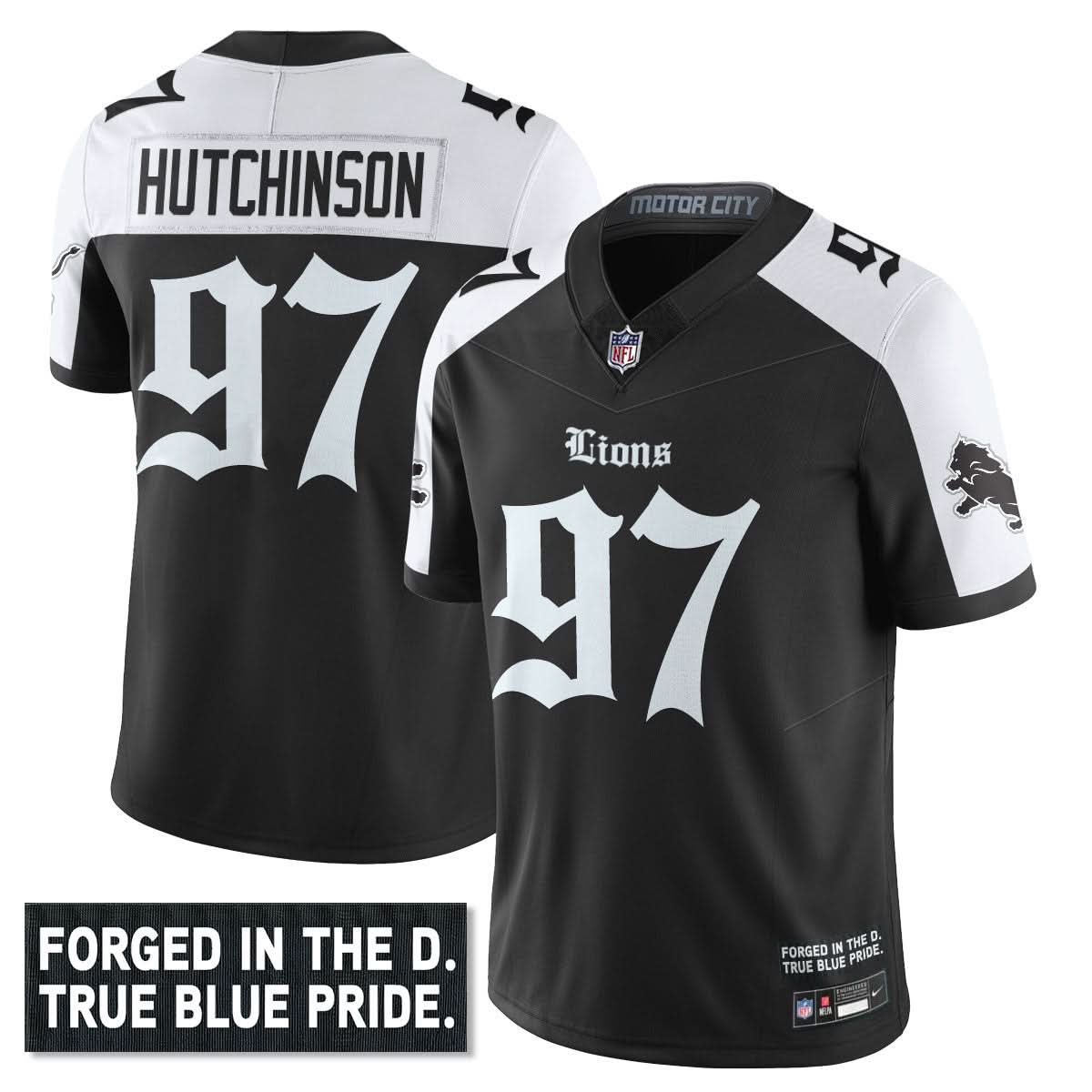 Men's Detroit Lions 'Gothic Motor City Edition' Vapor Limited Jersey - All Stitched