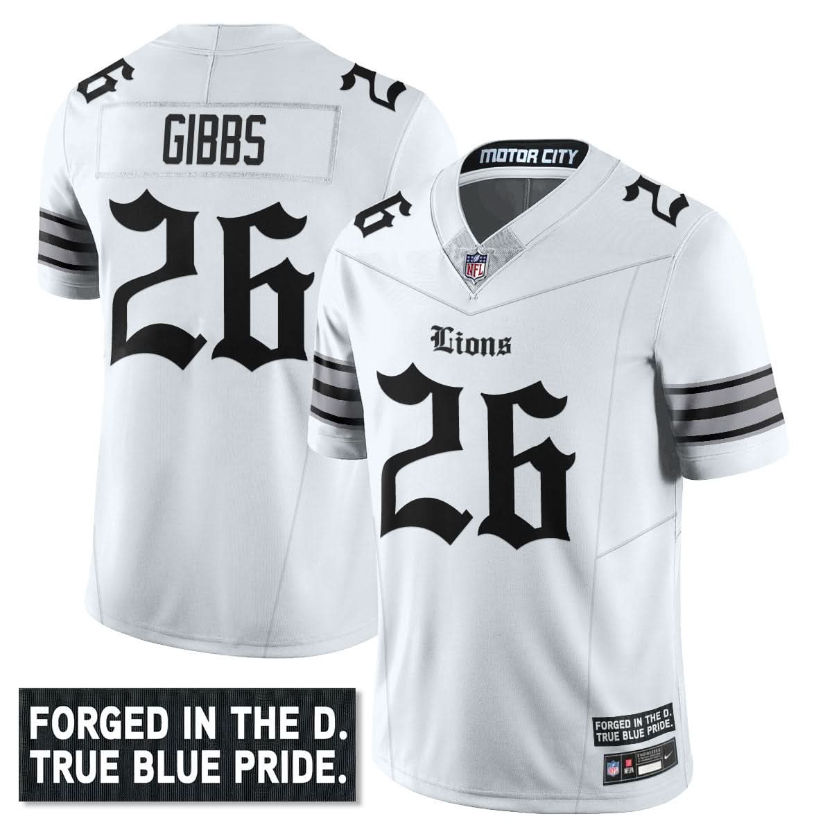 Men's Detroit Lions 'Gothic Motor City Edition' Vapor Limited Jersey - All Stitched