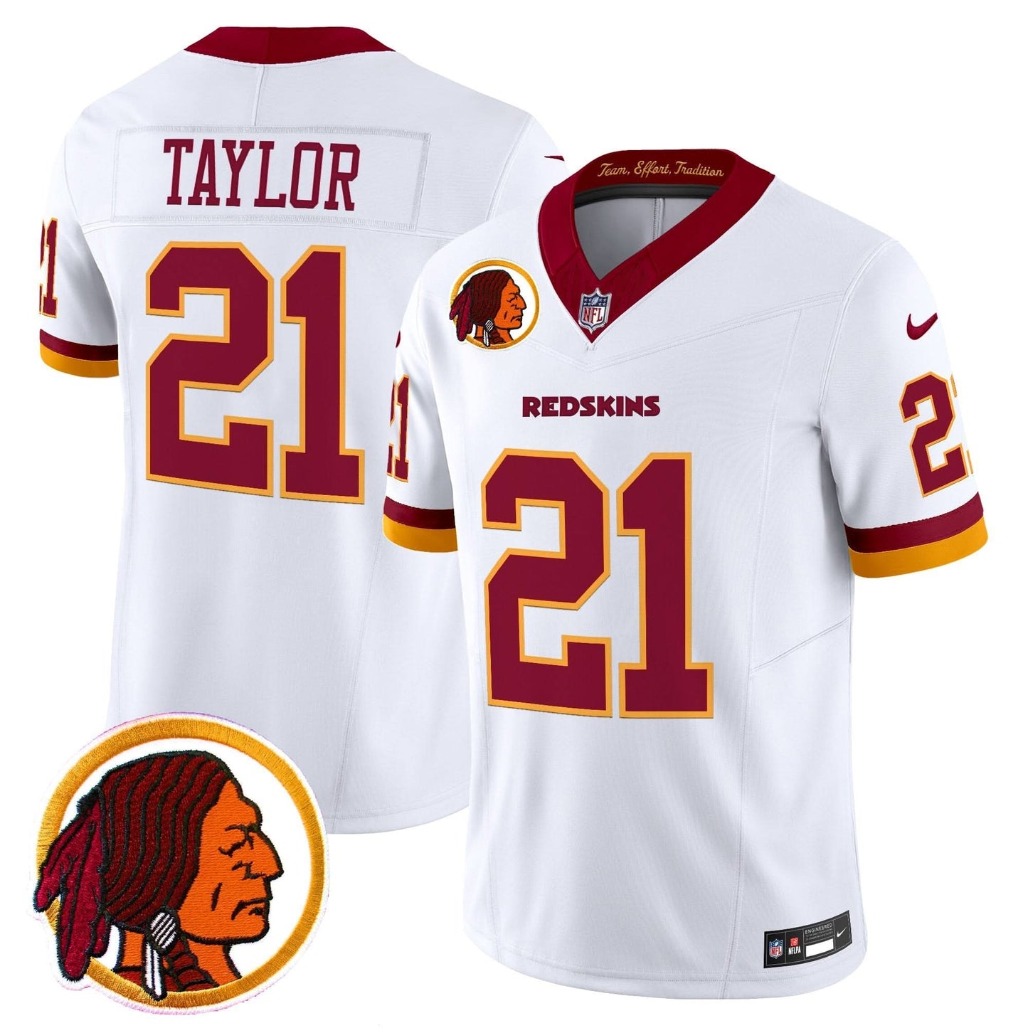 Men's Washington Redskins Throwback Vapor Limited Jersey V2 - All Stitched