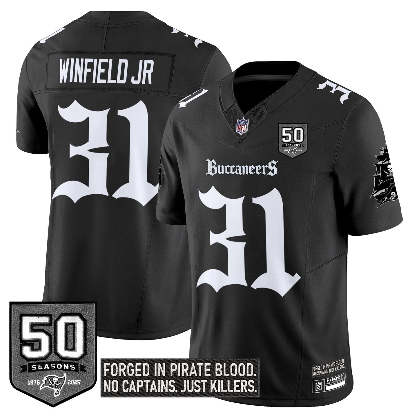 Men's Tampa Bay Buccaneers 'Gothic Pirate Shadows Edition' Limited Jersey - All Stitched