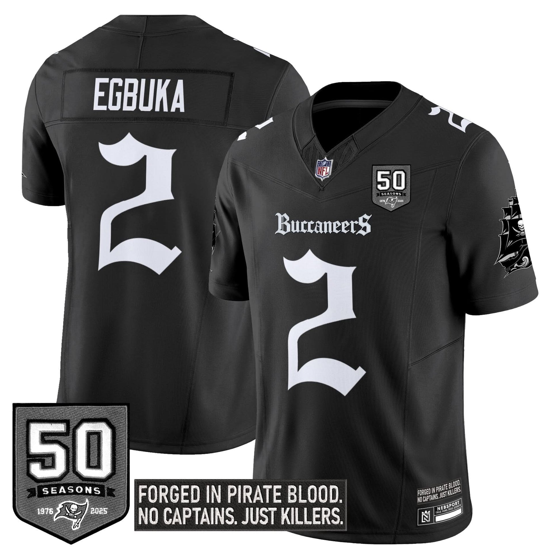 Men's Tampa Bay Buccaneers 'Gothic Pirate Shadows Edition' Limited Jersey - All Stitched
