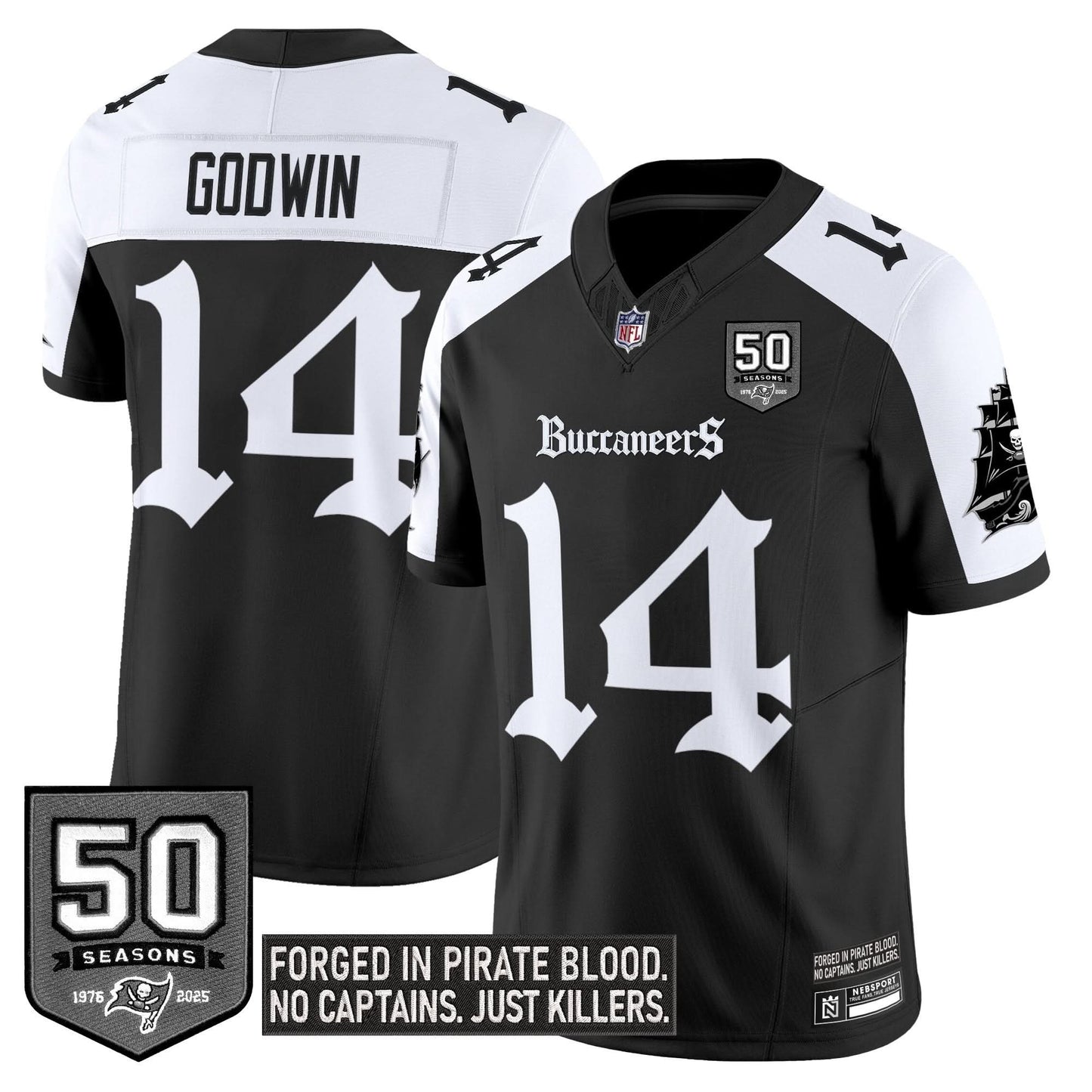 Men's Tampa Bay Buccaneers 'Gothic Pirate Shadows Edition' Limited Jersey - All Stitched