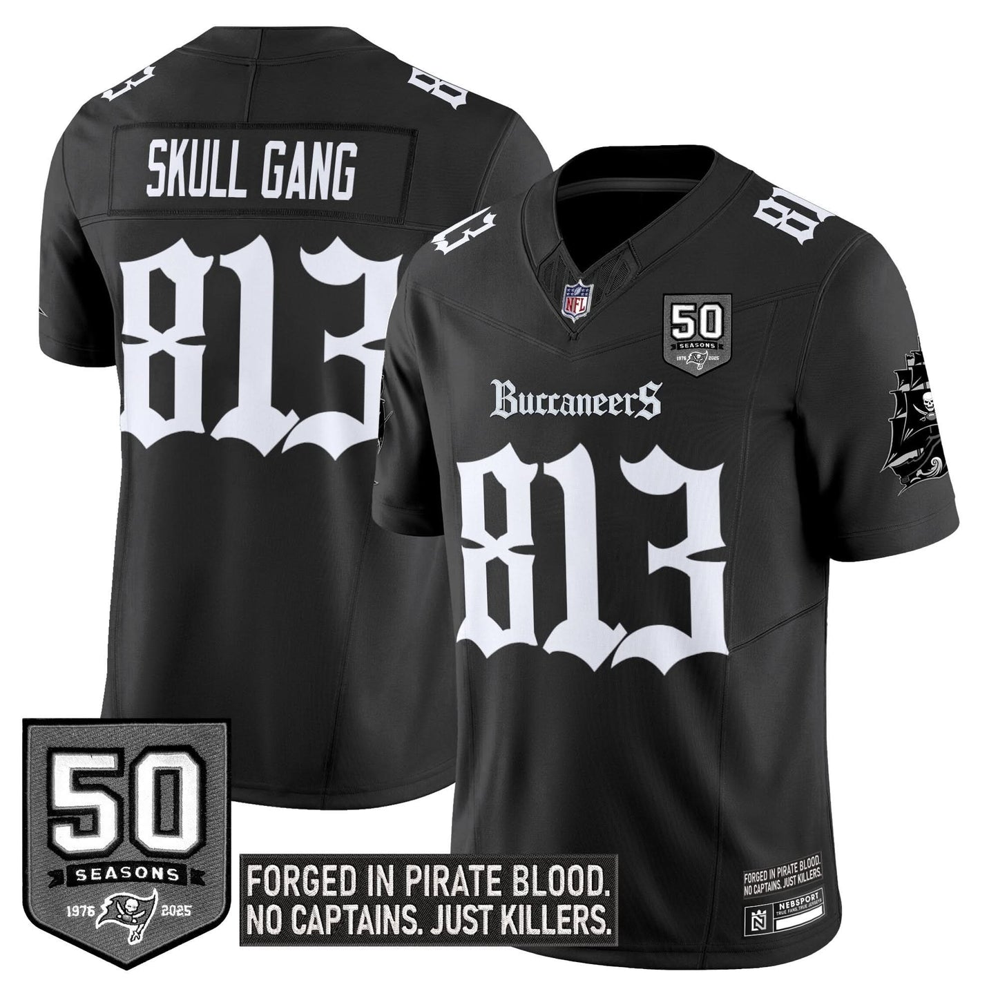 Men's Tampa Bay Buccaneers 'Gothic Pirate Shadows Edition' Limited Jersey - All Stitched