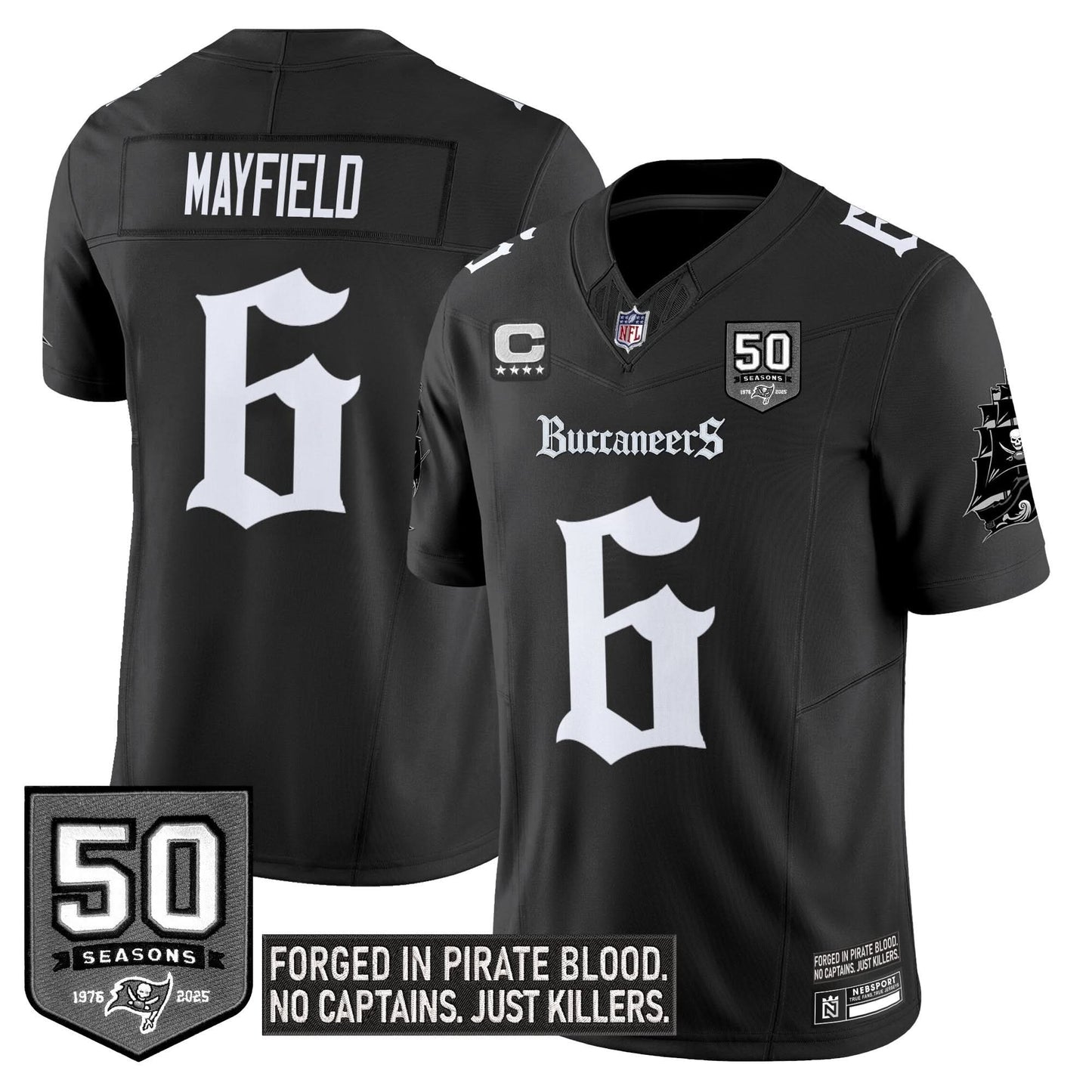 Men's Tampa Bay Buccaneers 'Gothic Pirate Shadows Edition' Limited Jersey - All Stitched