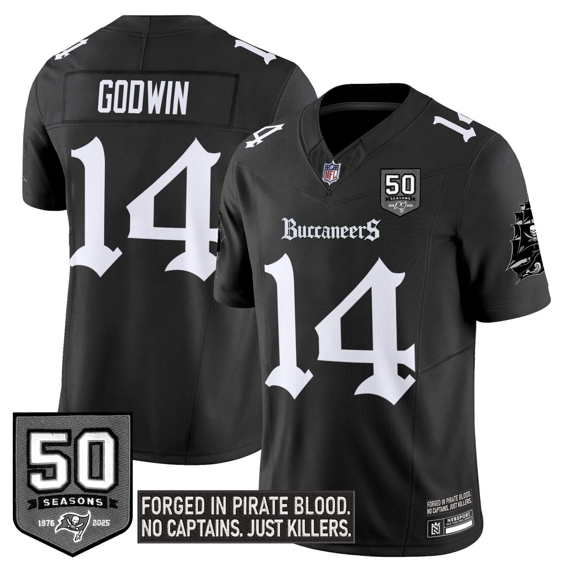 Men's Tampa Bay Buccaneers 'Gothic Pirate Shadows Edition' Limited Jersey - All Stitched