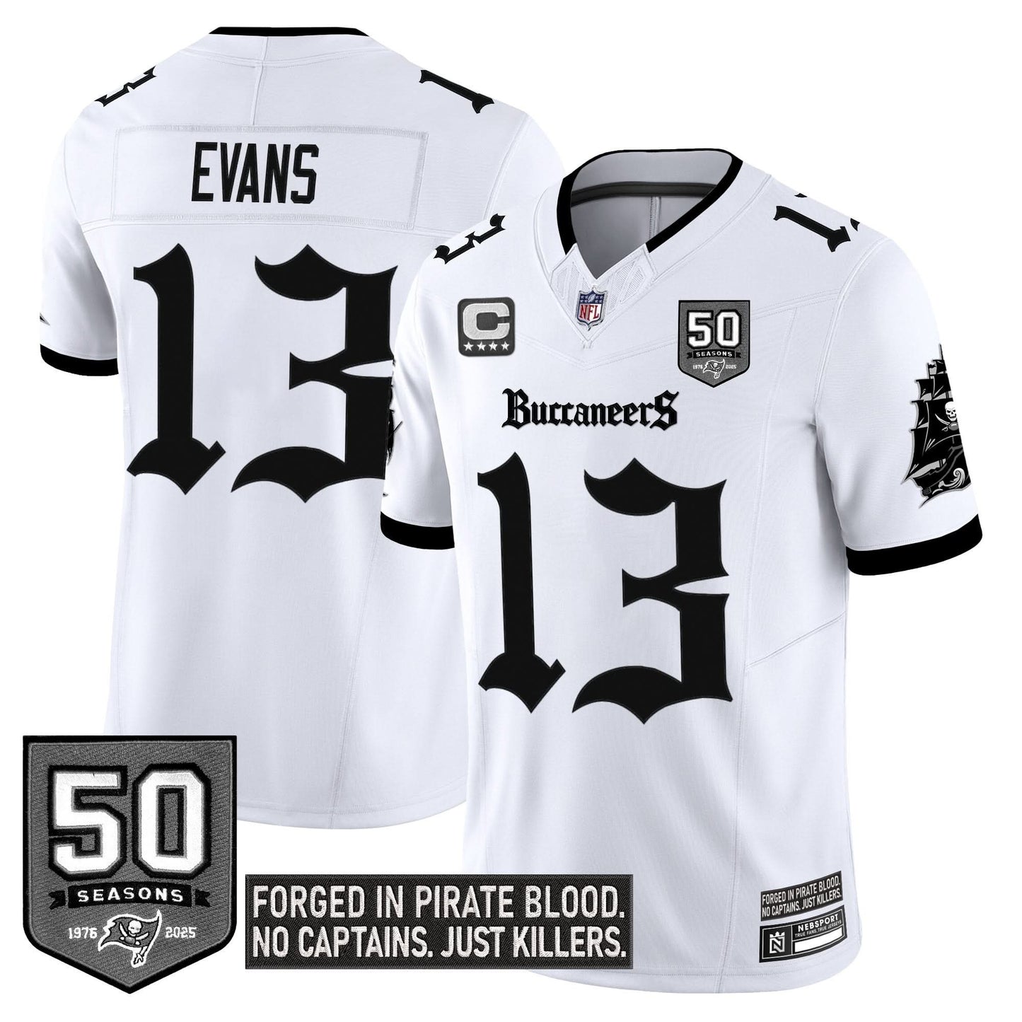 Men's Tampa Bay Buccaneers 'Gothic Pirate Shadows Edition' Limited Jersey - All Stitched