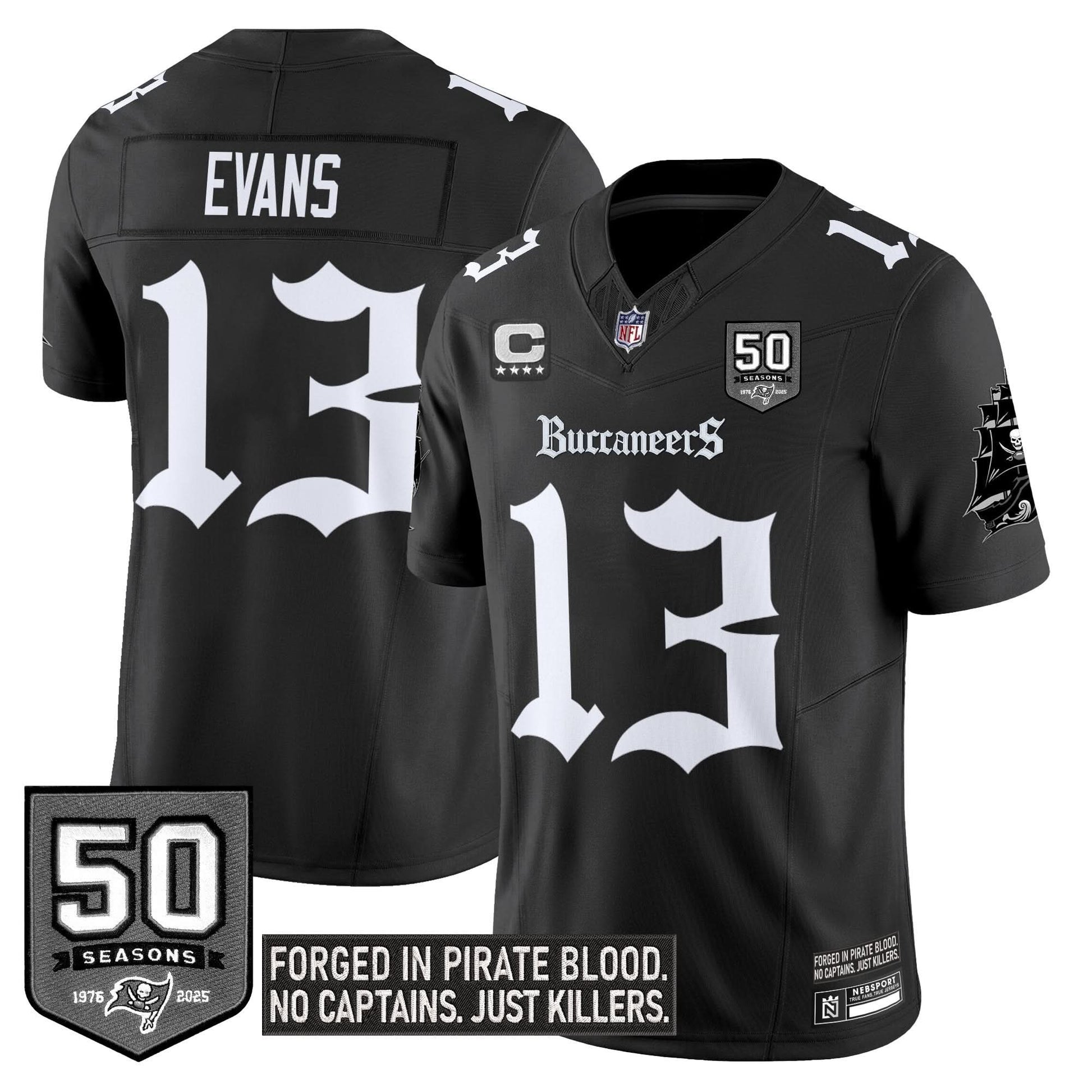 Men's Tampa Bay Buccaneers 'Gothic Pirate Shadows Edition' Limited Jersey - All Stitched