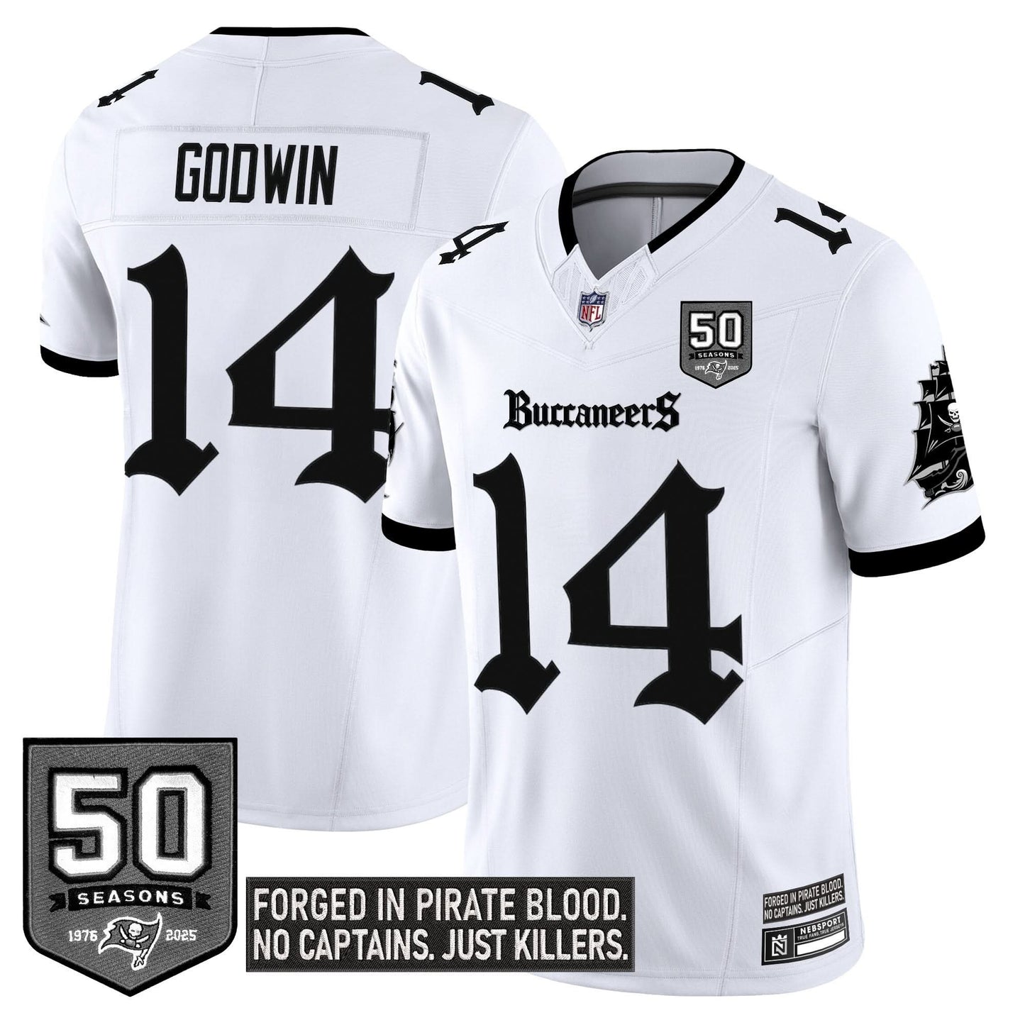 Men's Tampa Bay Buccaneers 'Gothic Pirate Shadows Edition' Limited Jersey - All Stitched