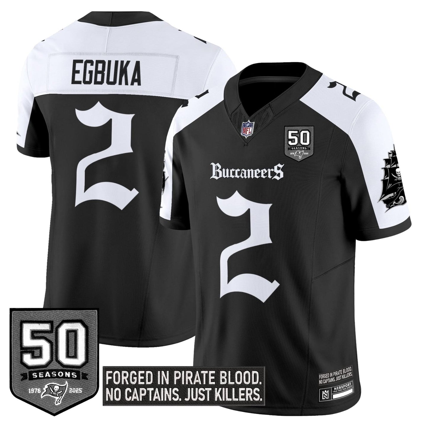 Men's Tampa Bay Buccaneers 'Gothic Pirate Shadows Edition' Limited Jersey - All Stitched