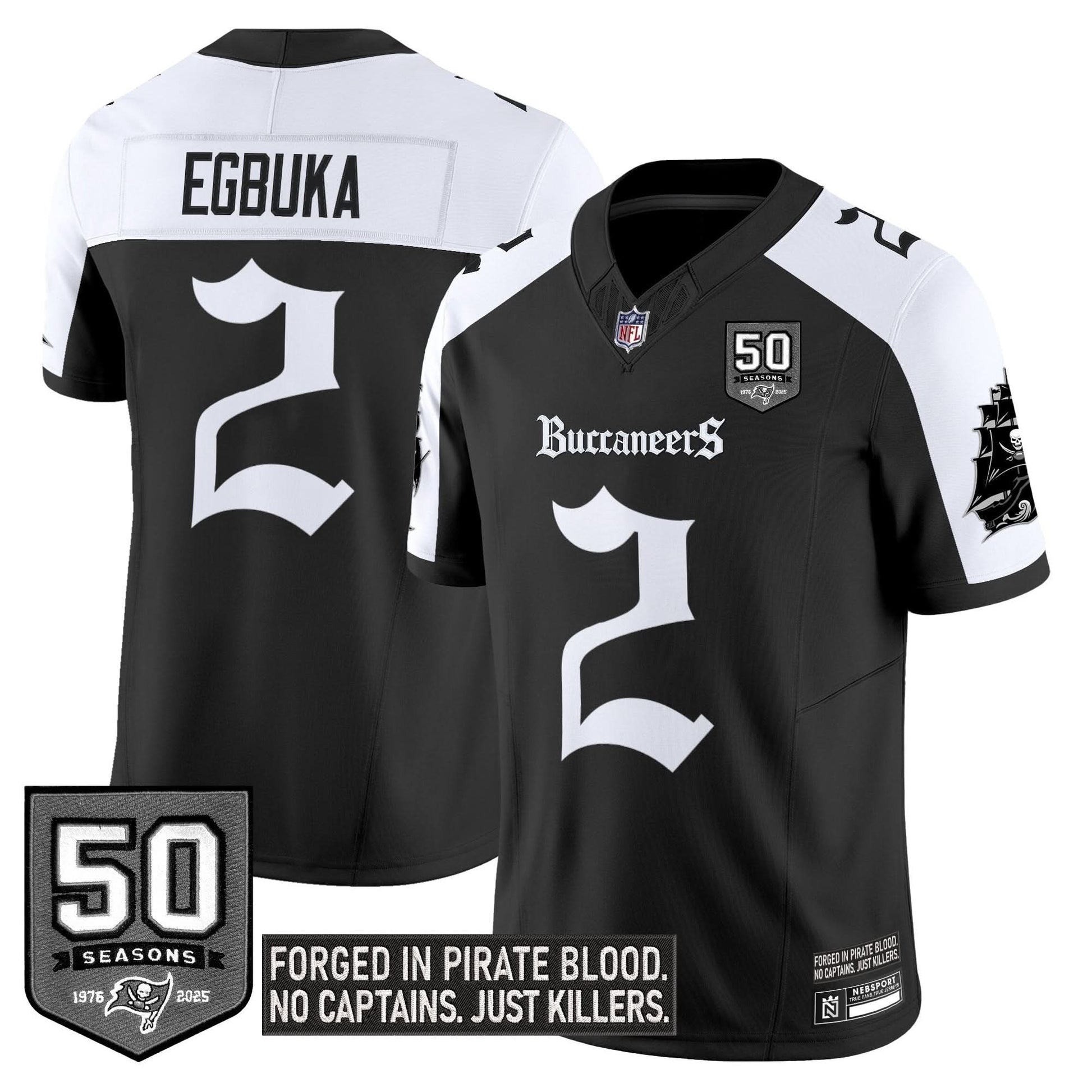 Men's Tampa Bay Buccaneers 'Gothic Pirate Shadows Edition' Limited Jersey - All Stitched