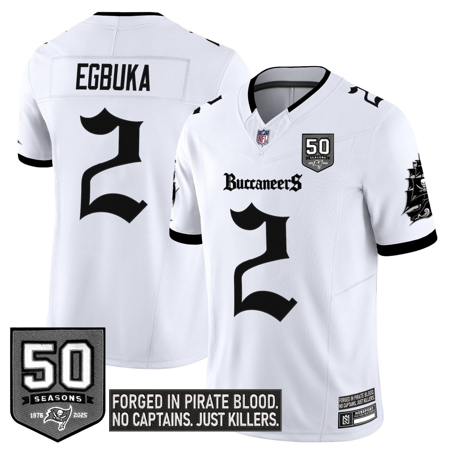 Men's Tampa Bay Buccaneers 'Gothic Pirate Shadows Edition' Limited Jersey - All Stitched
