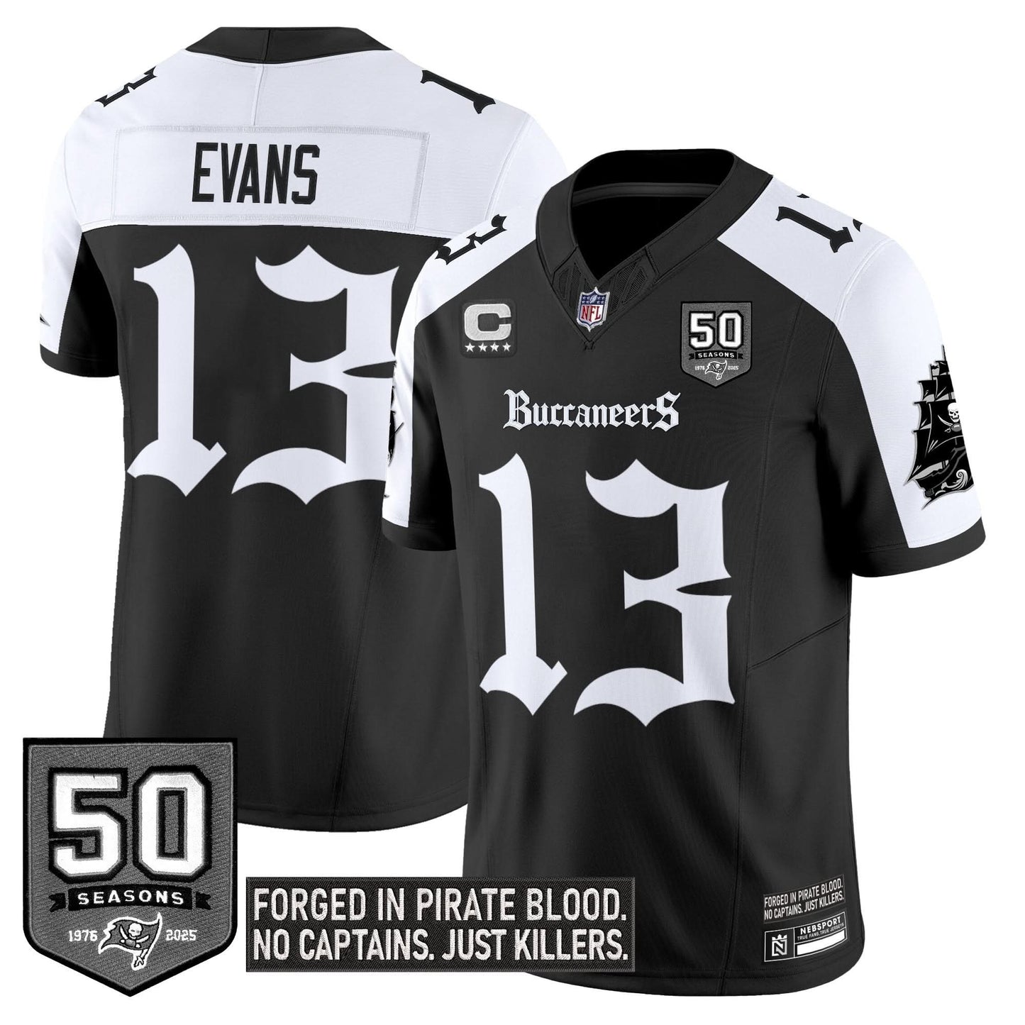 Men's Tampa Bay Buccaneers 'Gothic Pirate Shadows Edition' Limited Jersey - All Stitched