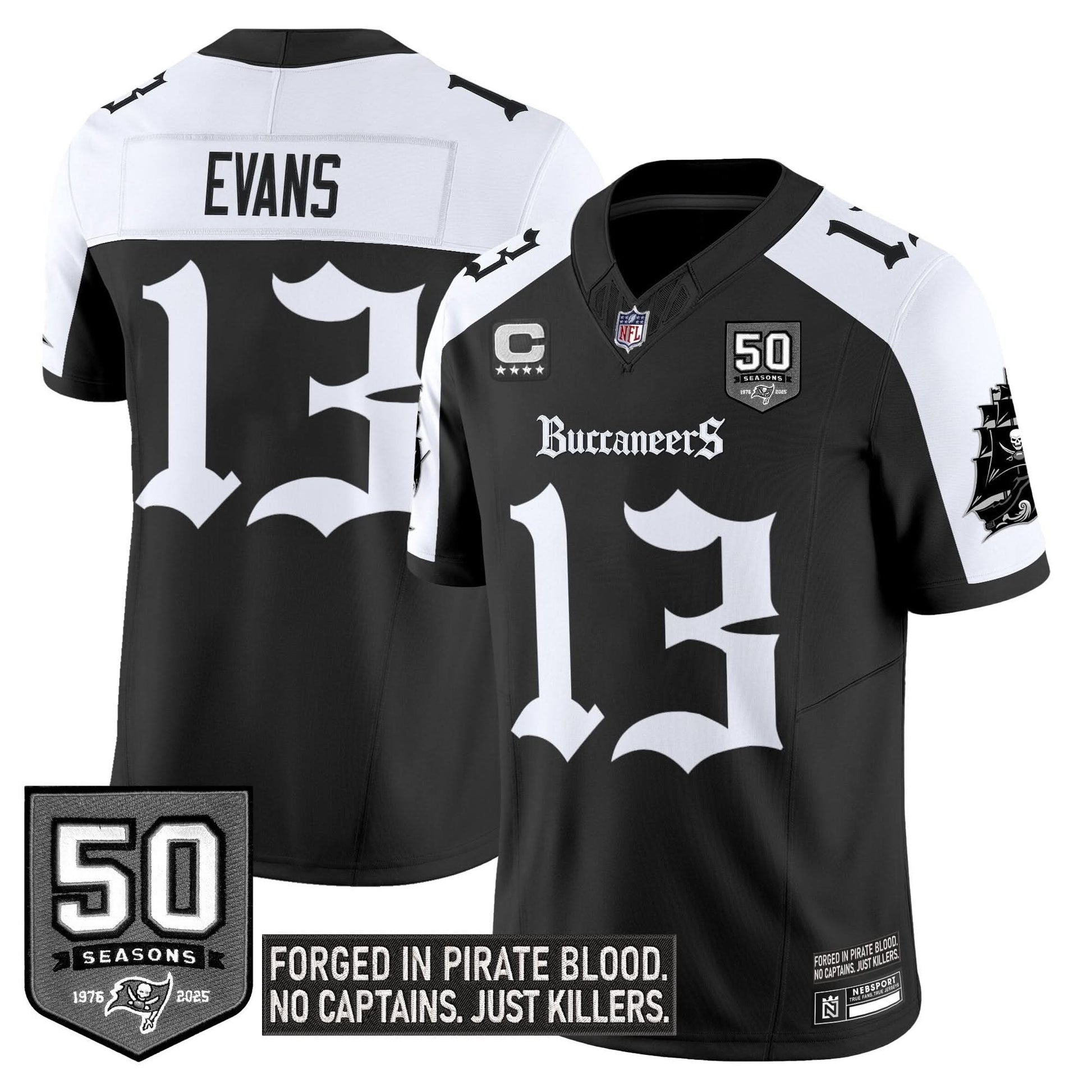 Men's Tampa Bay Buccaneers 'Gothic Pirate Shadows Edition' Limited Jersey - All Stitched