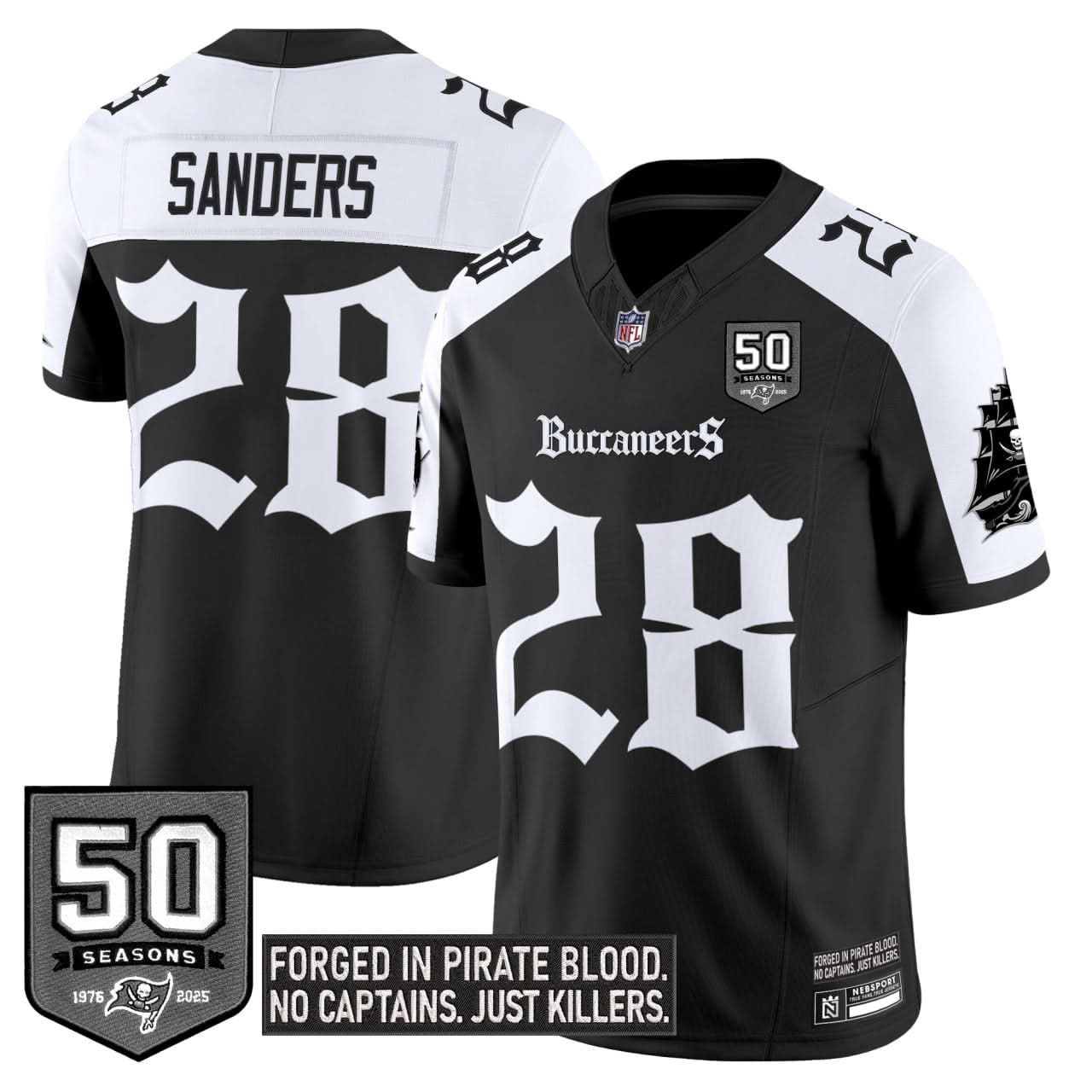 Men's Tampa Bay Buccaneers 'Gothic Pirate Shadows Edition' Limited Jersey - All Stitched