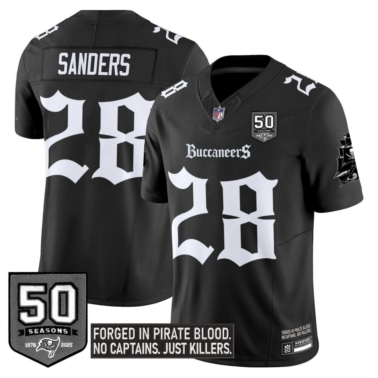 Men's Tampa Bay Buccaneers 'Gothic Pirate Shadows Edition' Limited Jersey - All Stitched