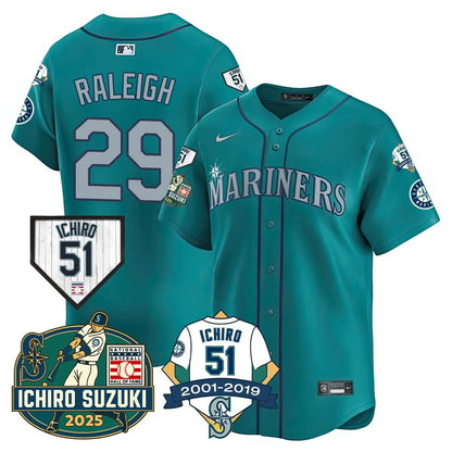Men's Seattle Mariners Ichiro Number Retirement Jersey - All Stitched