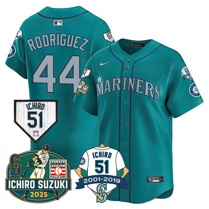 Men's Seattle Mariners Ichiro Number Retirement Jersey - All Stitched