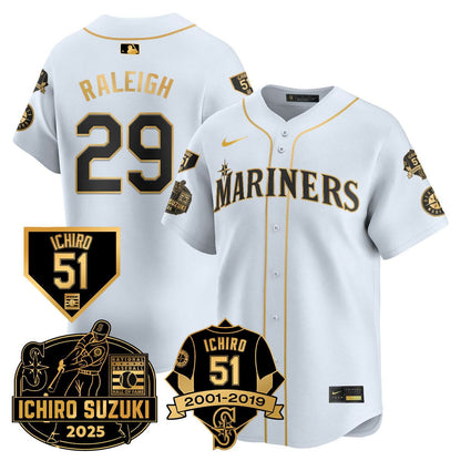Men's Seattle Mariners Ichiro Number Retirement Jersey - All Stitched
