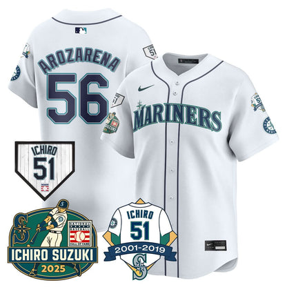 Men's Seattle Mariners Ichiro Number Retirement Jersey - All Stitched