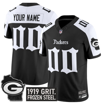 Green Bay Packers 'Gothic Frozen Tundra Edition' Vapor Limited Custom Jersey - All Stitched