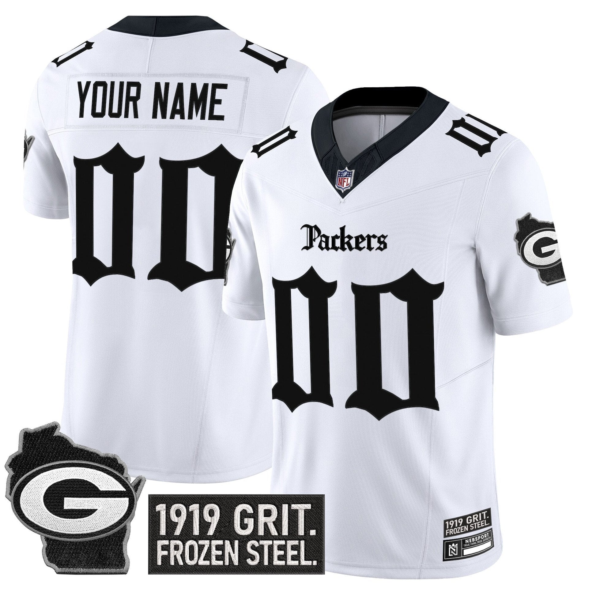 Green Bay Packers 'Gothic Frozen Tundra Edition' Vapor Limited Custom Jersey - All Stitched
