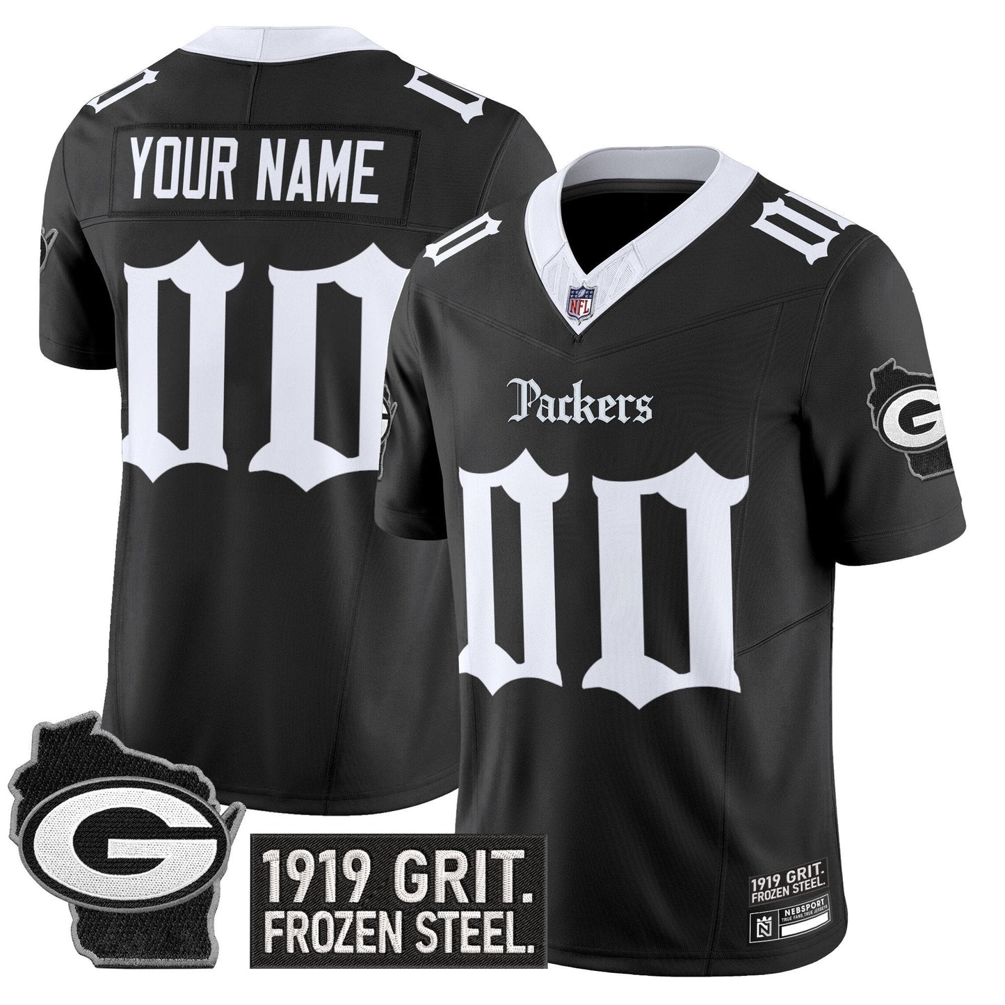 Green Bay Packers 'Gothic Frozen Tundra Edition' Vapor Limited Custom Jersey - All Stitched