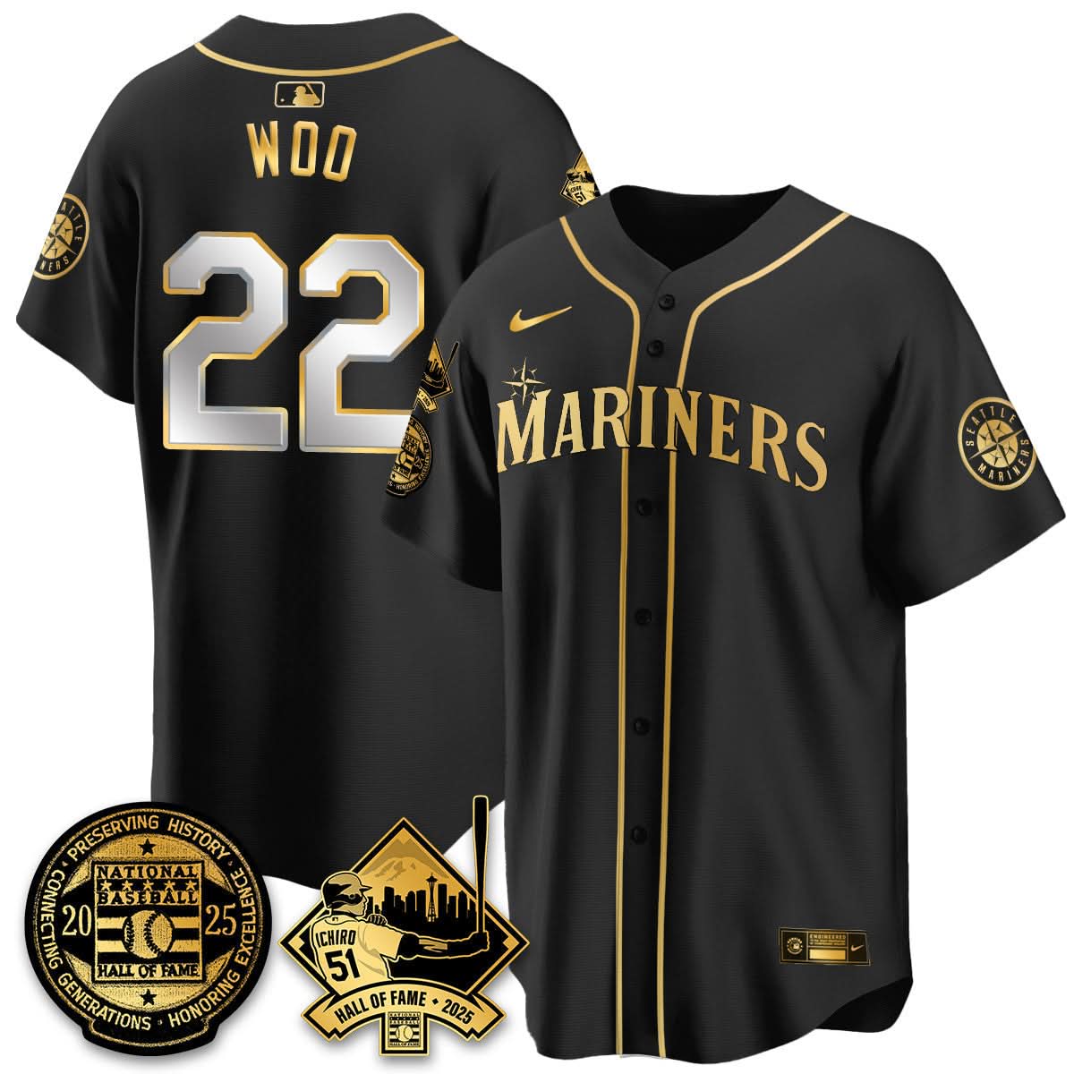 Men's Seattle Mariners Ichiro Number Retirement Jersey V2 - All Stitched