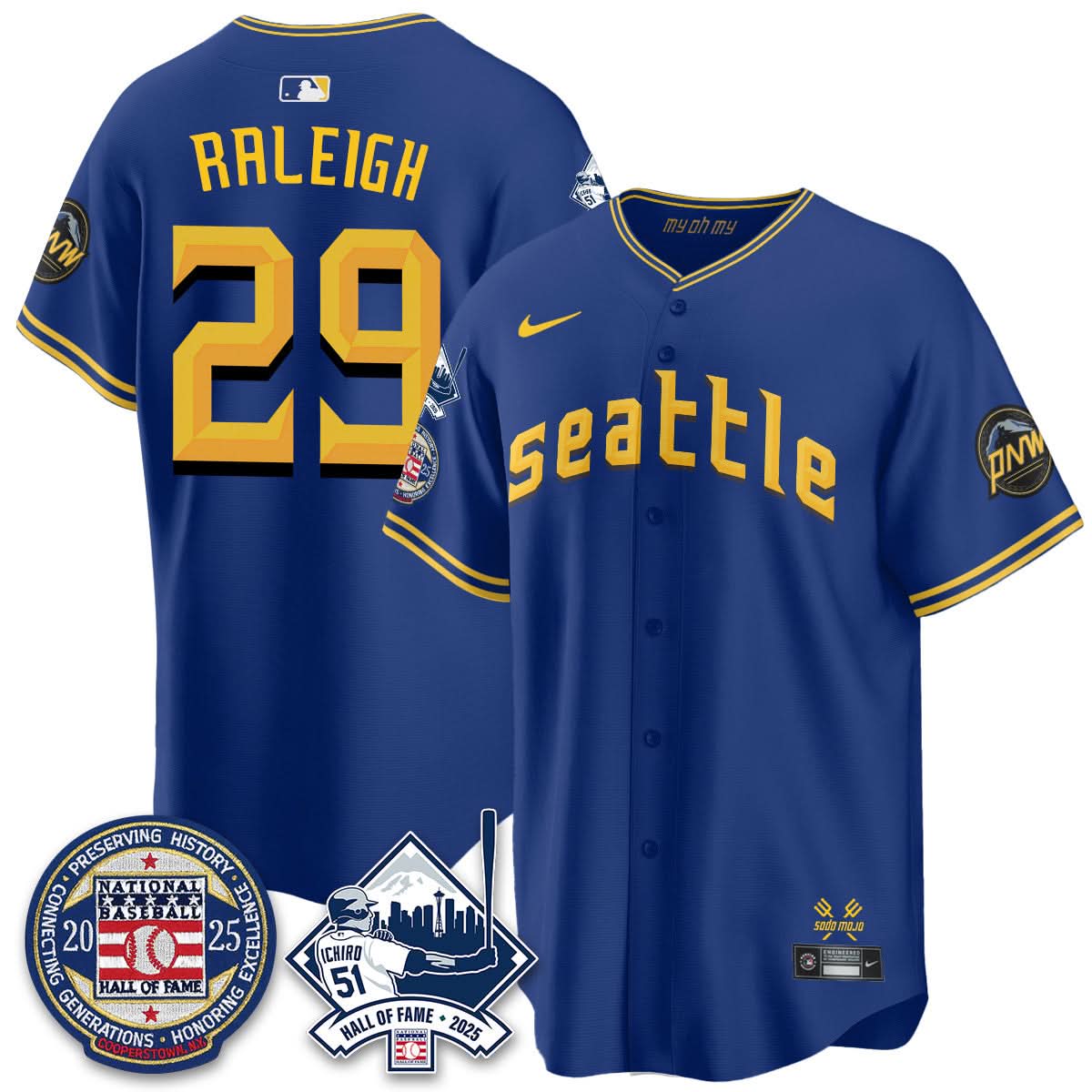 Men's Seattle Mariners Ichiro Number Retirement Jersey V2 - All Stitched