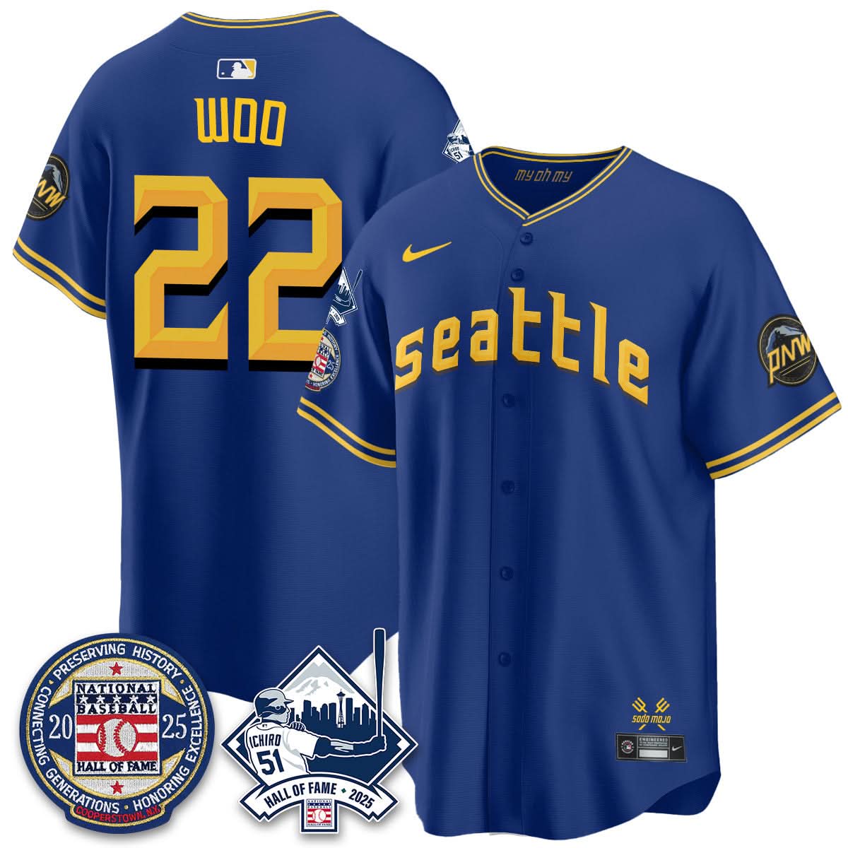 Men's Seattle Mariners Ichiro Number Retirement Jersey V2 - All Stitched