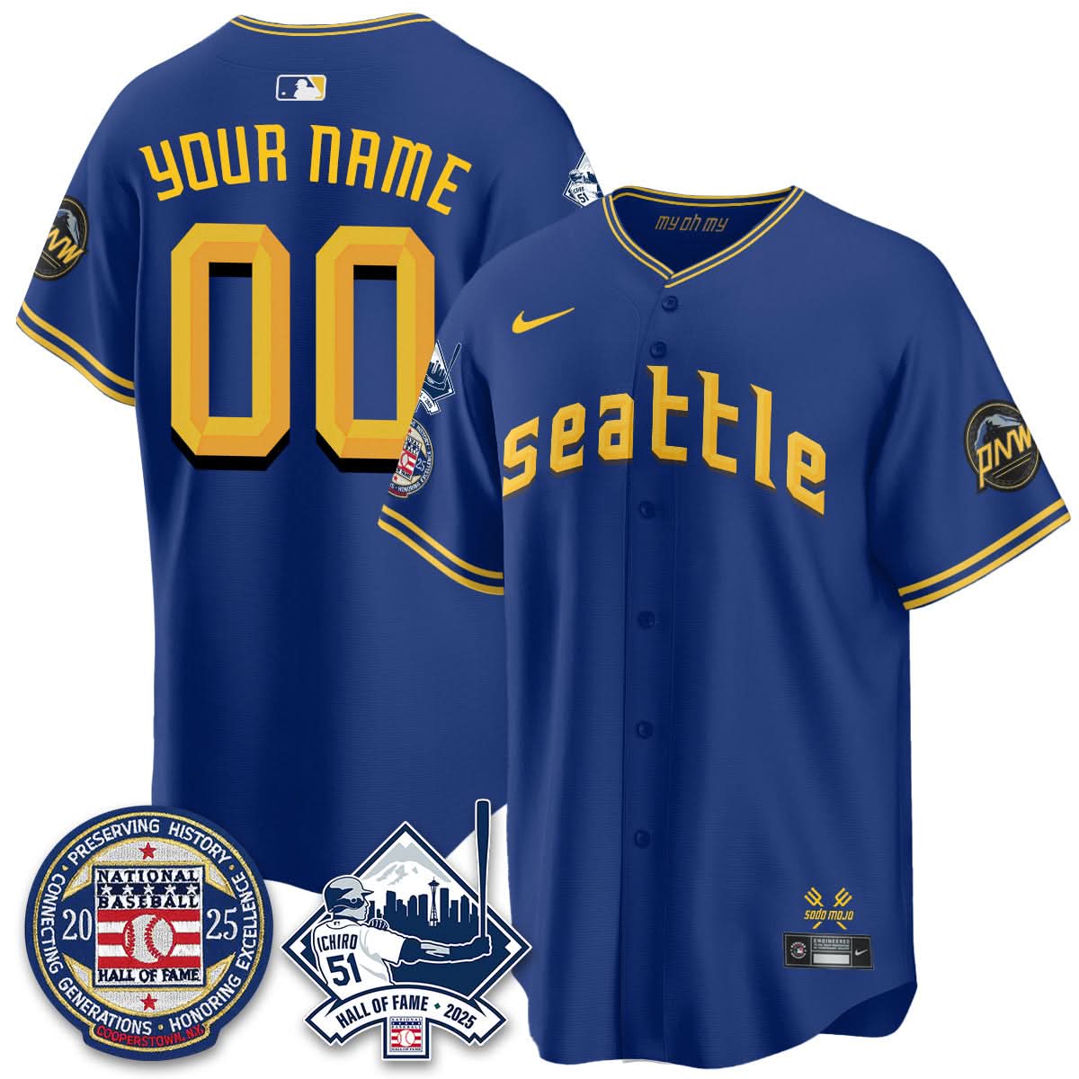 Men's Seattle Mariners Ichiro Number Retirement Jersey V2 - All Stitched