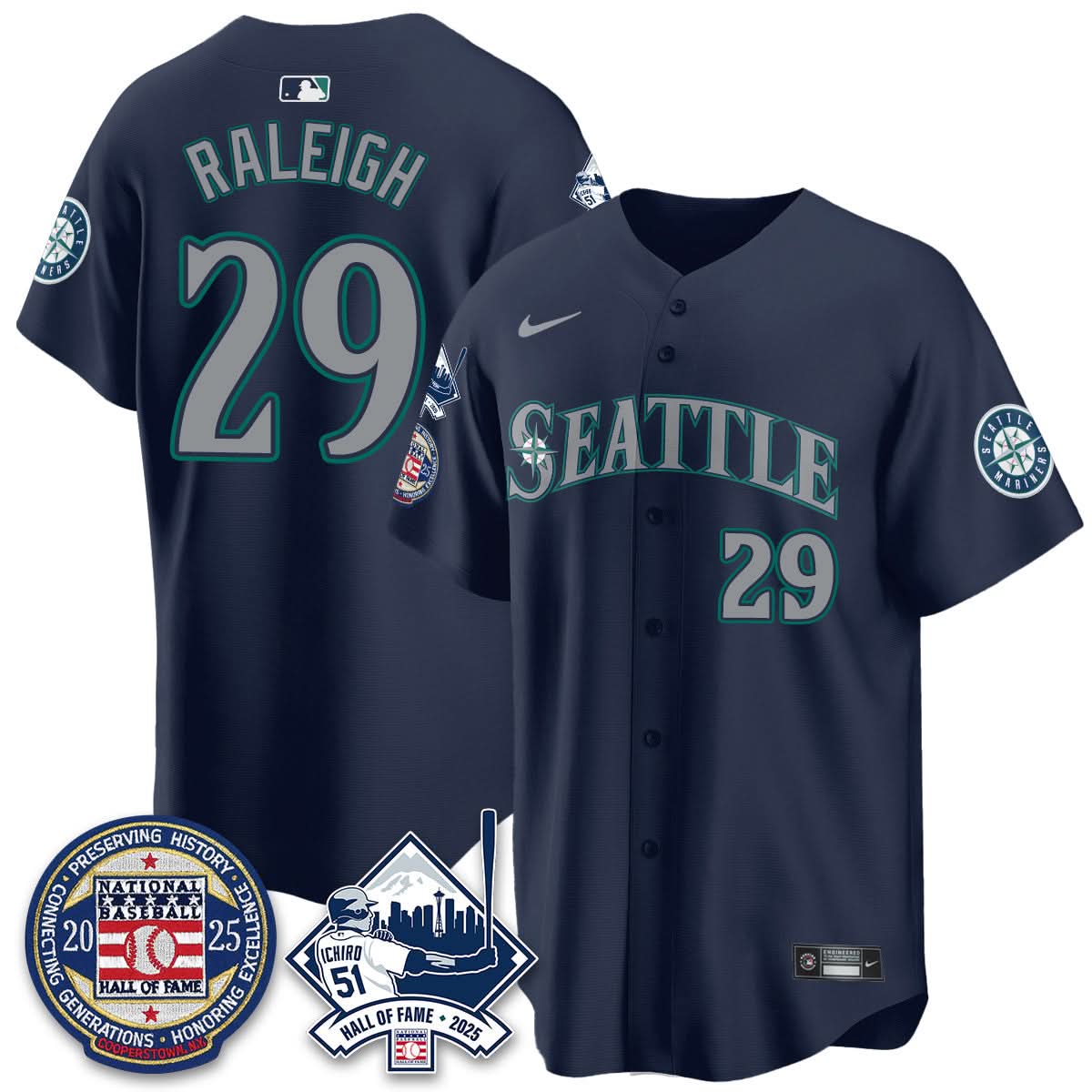 Men's Seattle Mariners Ichiro Number Retirement Jersey V2 - All Stitched