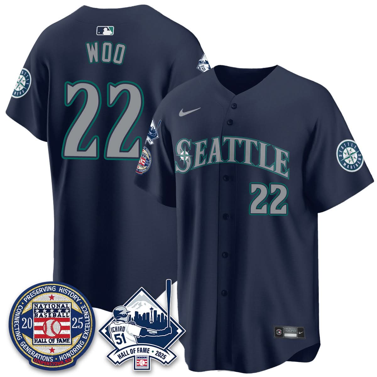 Men's Seattle Mariners Ichiro Number Retirement Jersey V2 - All Stitched