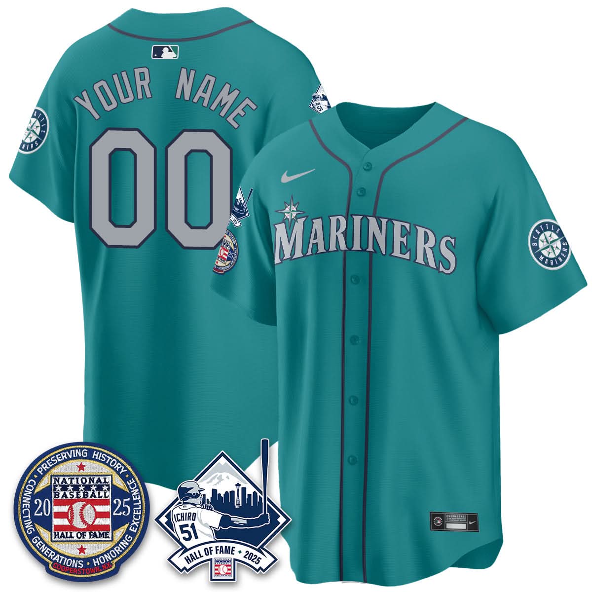 Men's Seattle Mariners Ichiro Number Retirement Jersey V2 - All Stitched