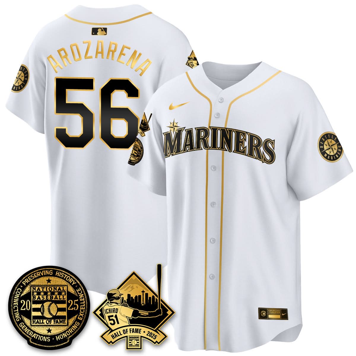 Men's Seattle Mariners Ichiro Number Retirement Jersey V2 - All Stitched