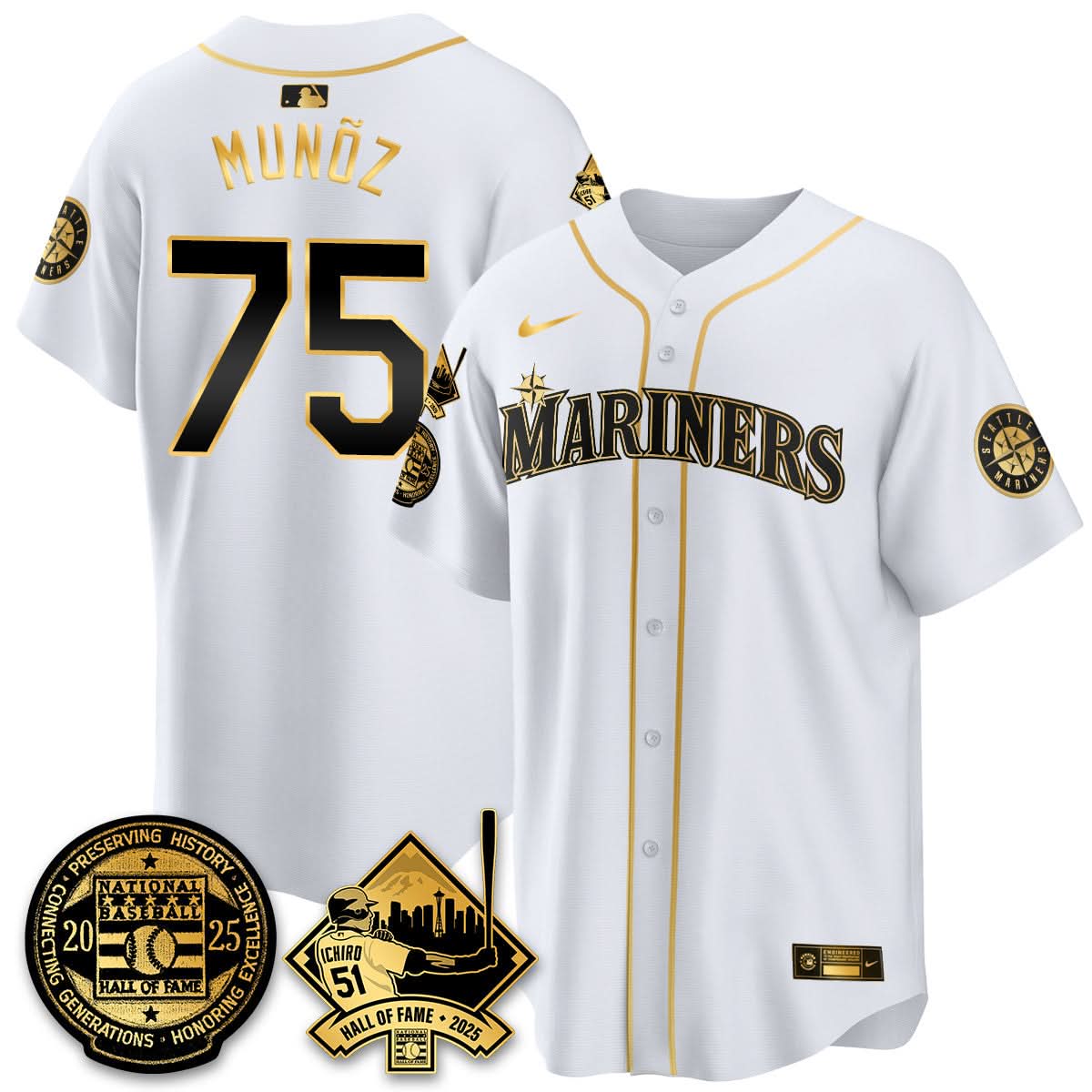 Men's Seattle Mariners Ichiro Number Retirement Jersey V2 - All Stitched