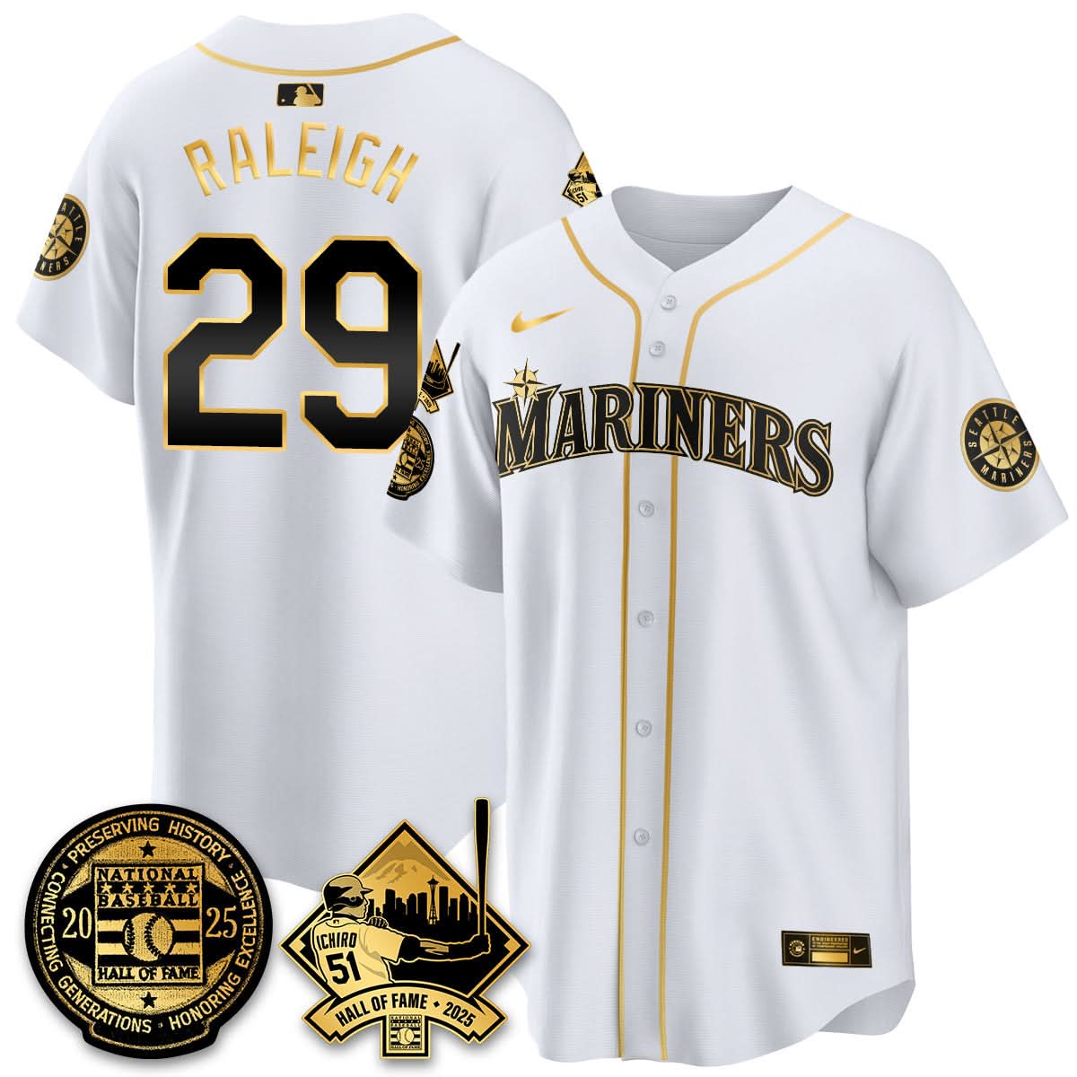 Men's Seattle Mariners Ichiro Number Retirement Jersey V2 - All Stitched