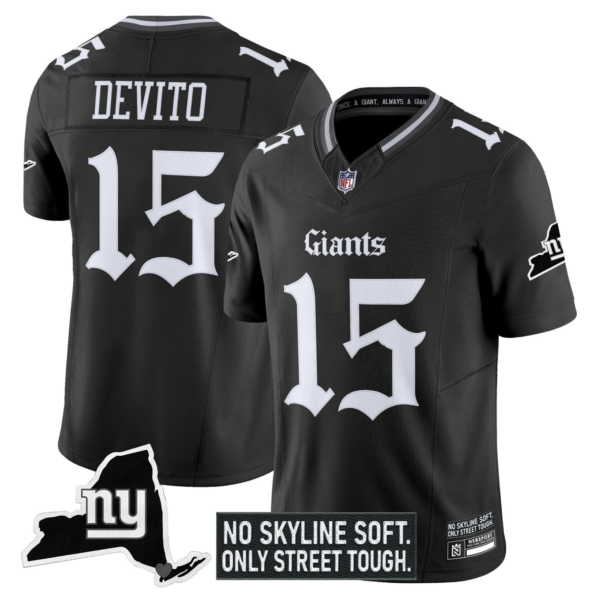 Men's New York Giants 'Gothic Gotham Edition' Vapor Limited Jersey - All Stitched