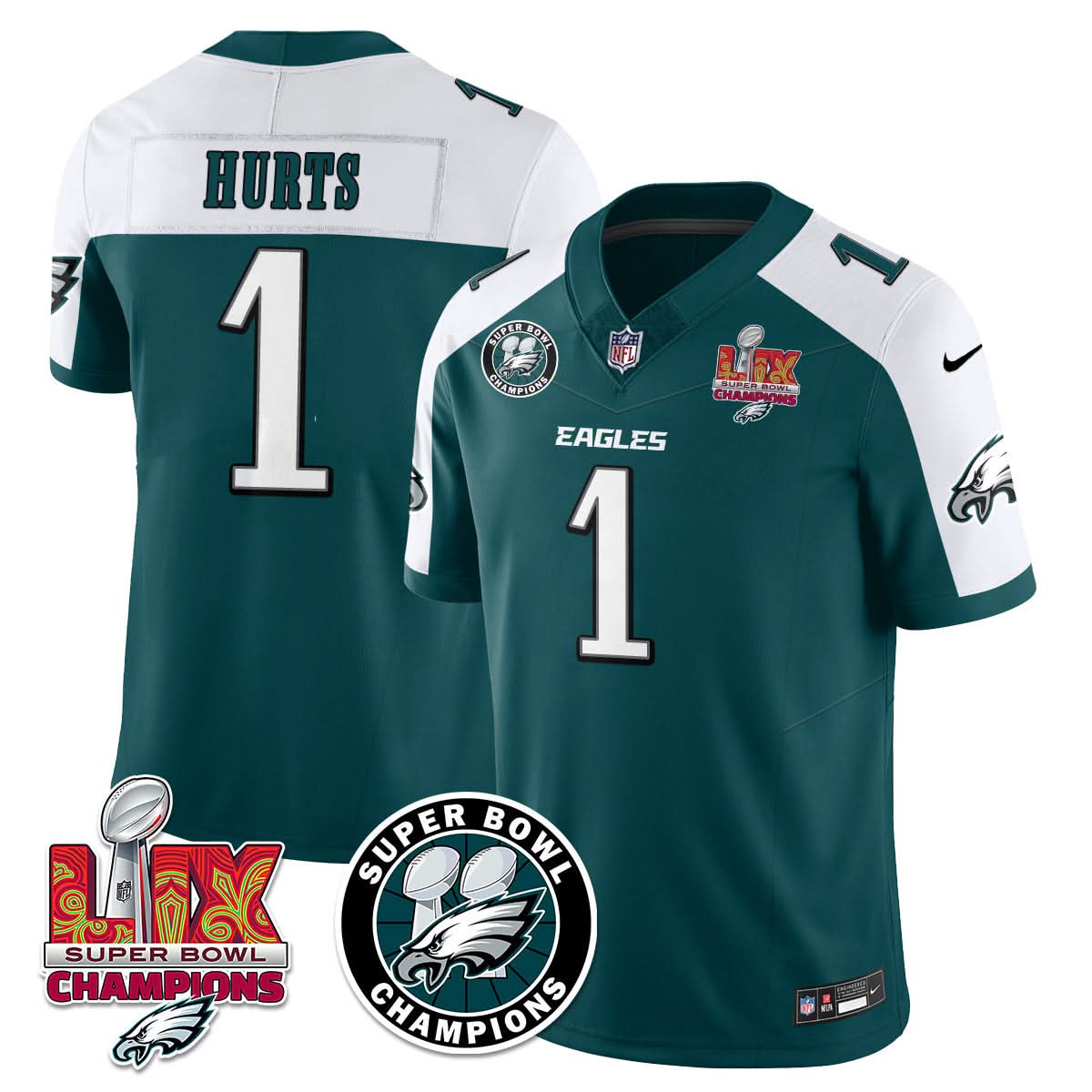 Men's Philadelphia Eagles Super Bowl LIX Champions Jersey - All Stitched