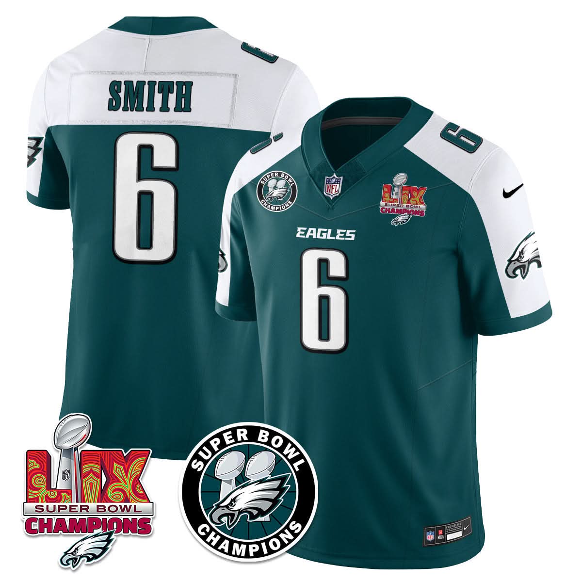 Men's Philadelphia Eagles Super Bowl LIX Champions Jersey - All Stitched