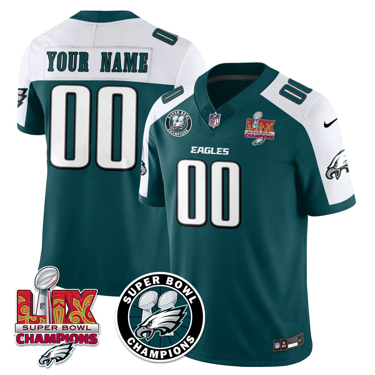 Men's Philadelphia Eagles Super Bowl LIX Champions Jersey - All Stitched