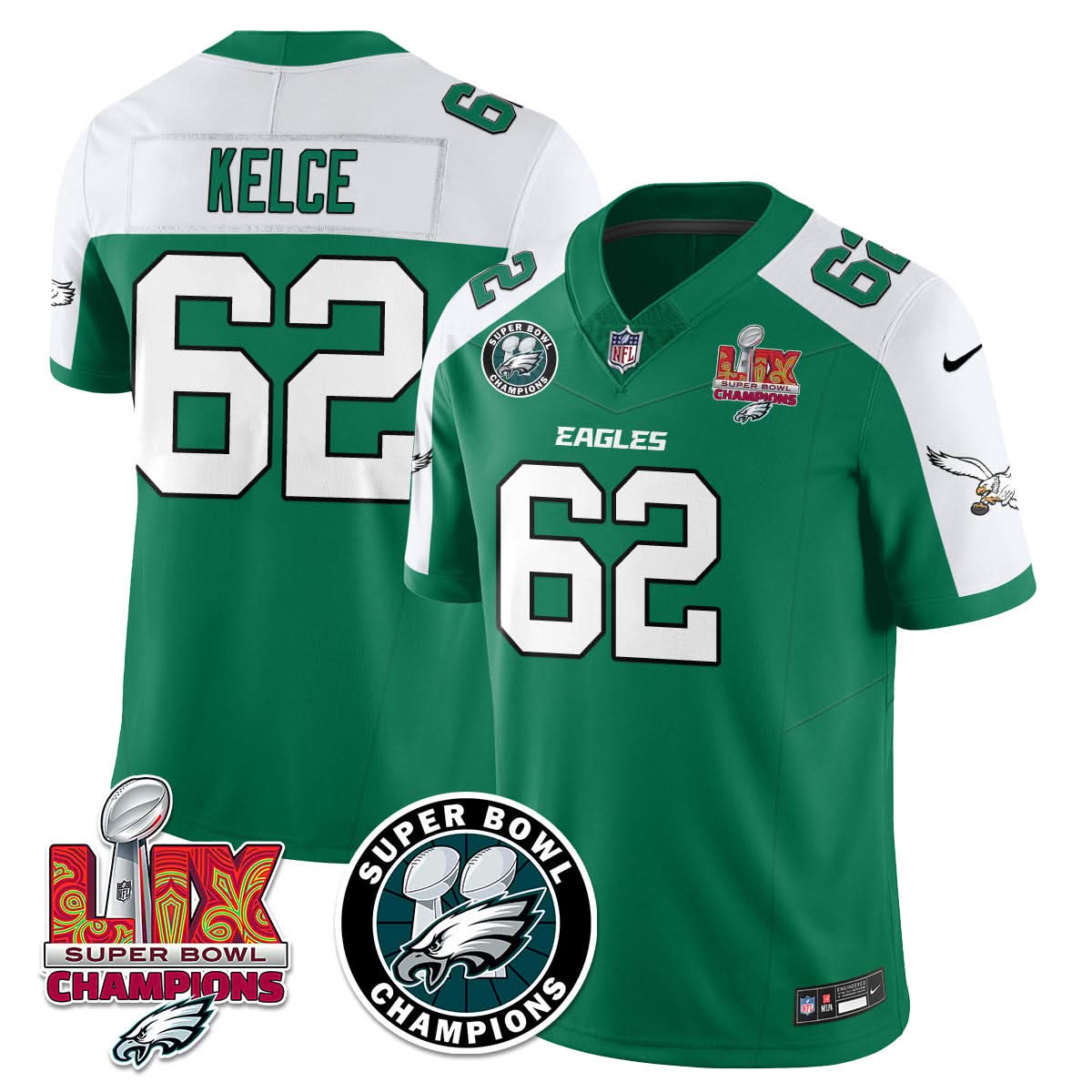 Men's Philadelphia Eagles Super Bowl LIX Champions Jersey - All Stitched