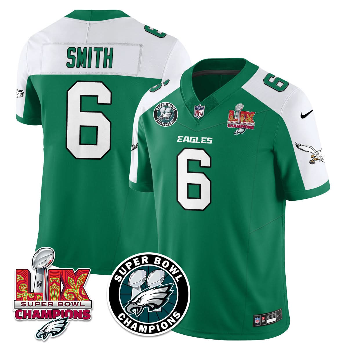 Men's Philadelphia Eagles Super Bowl LIX Champions Jersey - All Stitched
