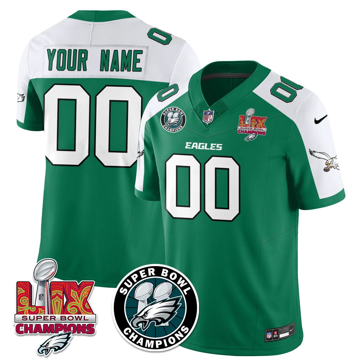 Men's Philadelphia Eagles Super Bowl LIX Champions Jersey - All Stitched