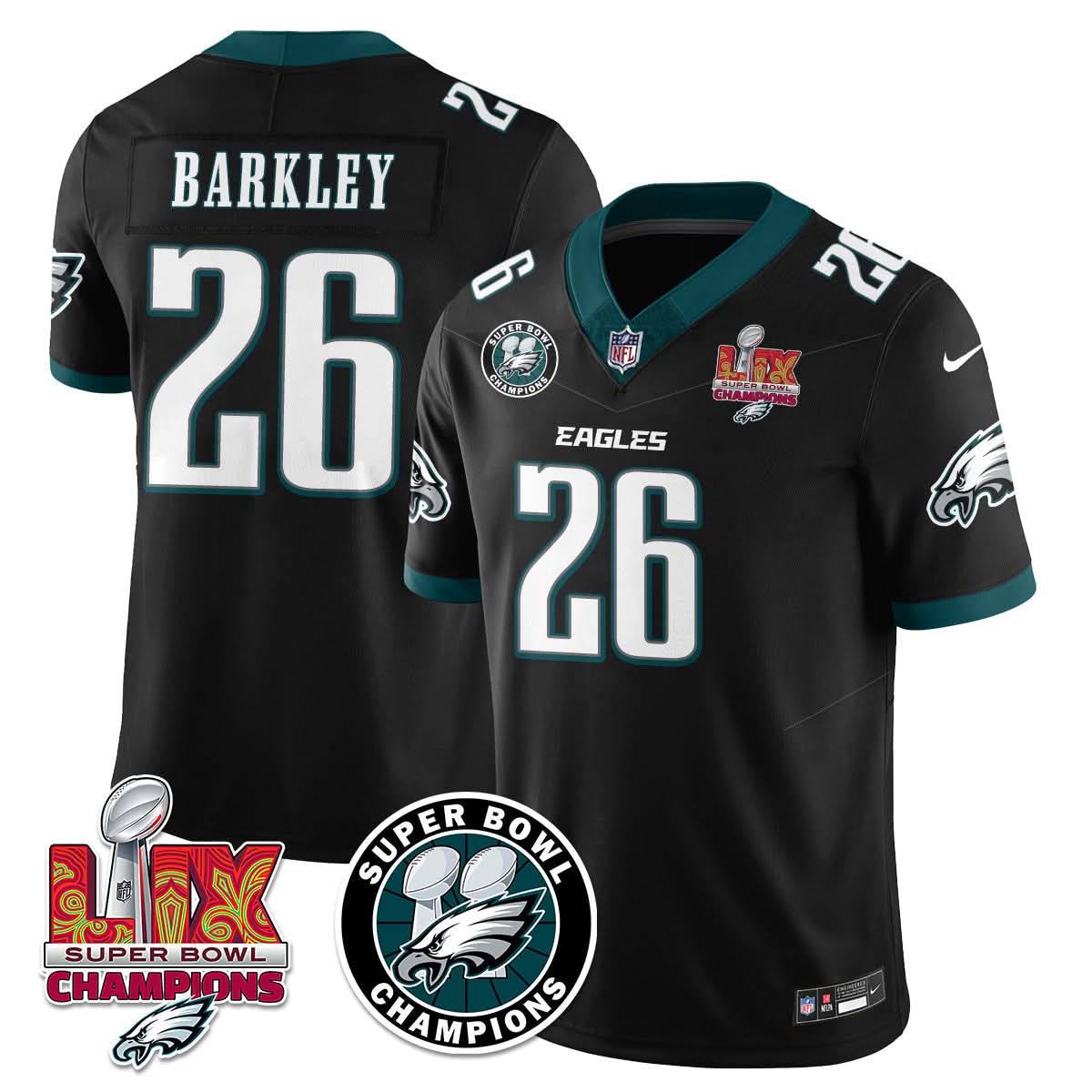 Men's Philadelphia Eagles Super Bowl LIX Champions Jersey - All Stitched